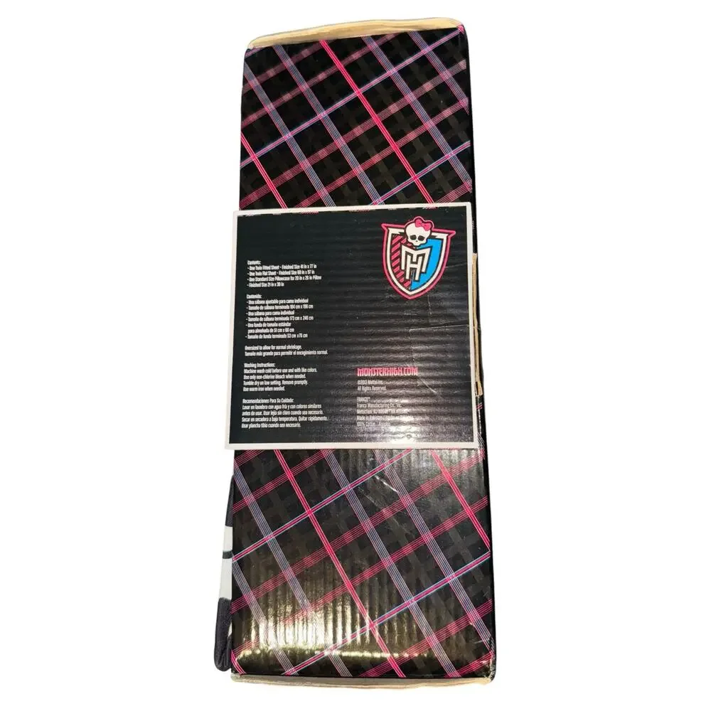 Monster High Scary Cute Twin Sheet Set - 2013 - NIP Final Exams NEW Flannel